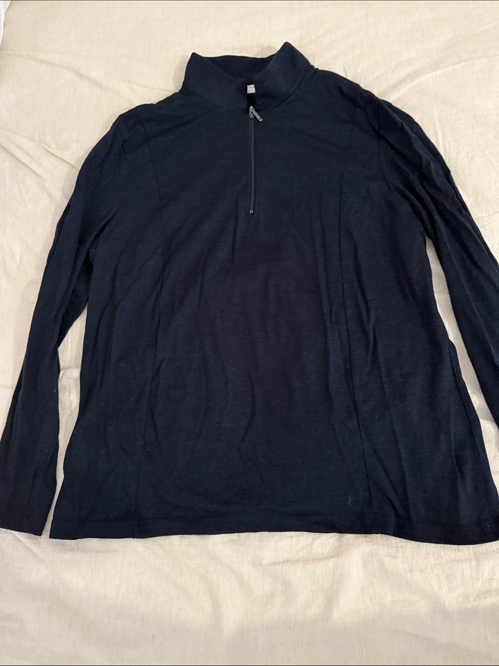 Navy Half-Zip Long Sleeve Pullover